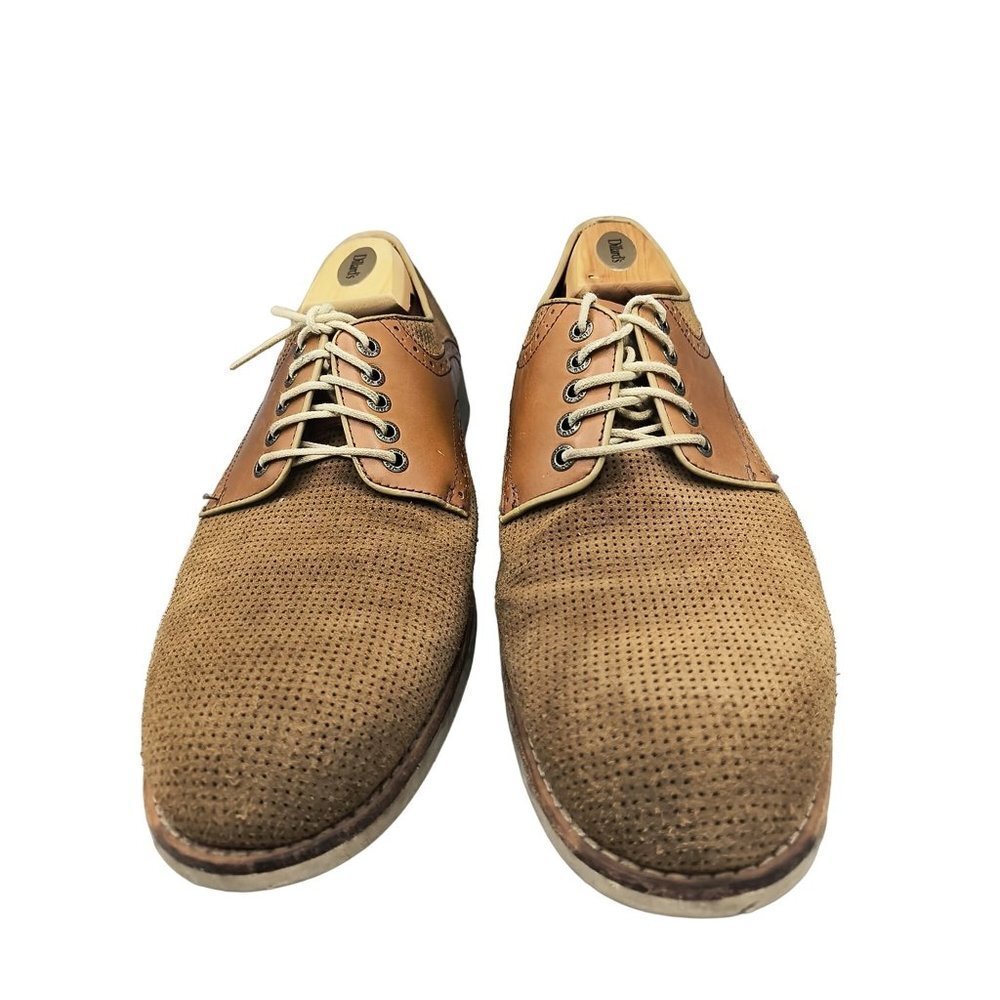 Johnston & Murphy Sheepskin Leather Oxford Dress Shoes Mens 10.5M Tan Preppy